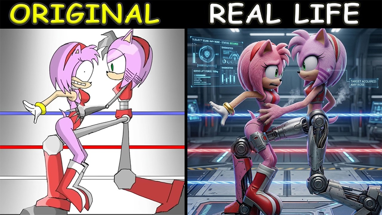 Rusty Rose knocks out AMY in the RING! P13 | Sonic The Hedgehog 3 Animation | Original vs Plush Toys