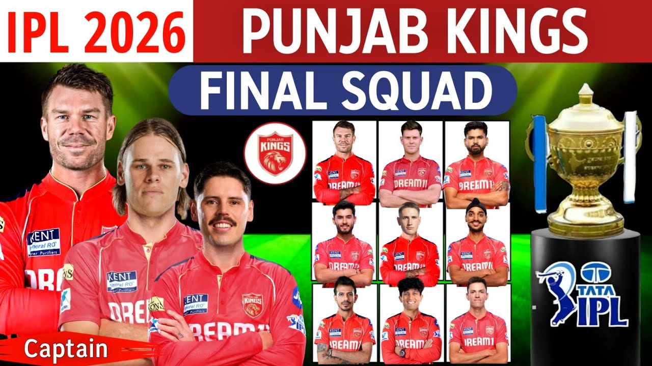 IPL 2026 - Финальный состав команды Punjab Kings (на данный момент) | Список игроков команды PBKS...