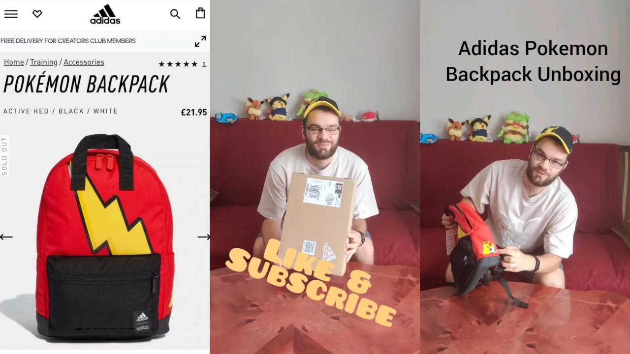 Adidas Pokemon Backpack Unboxing - YouTube