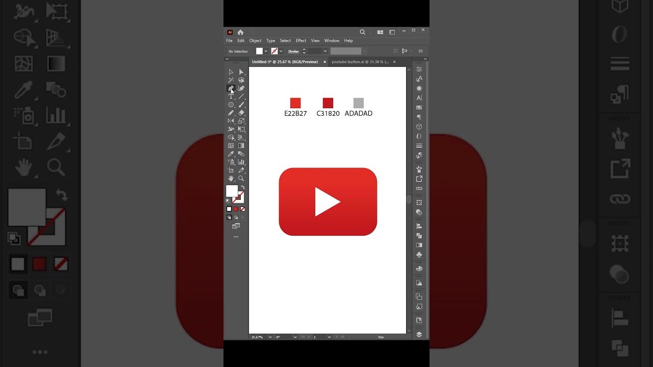 YouTube Icon in illustrator 