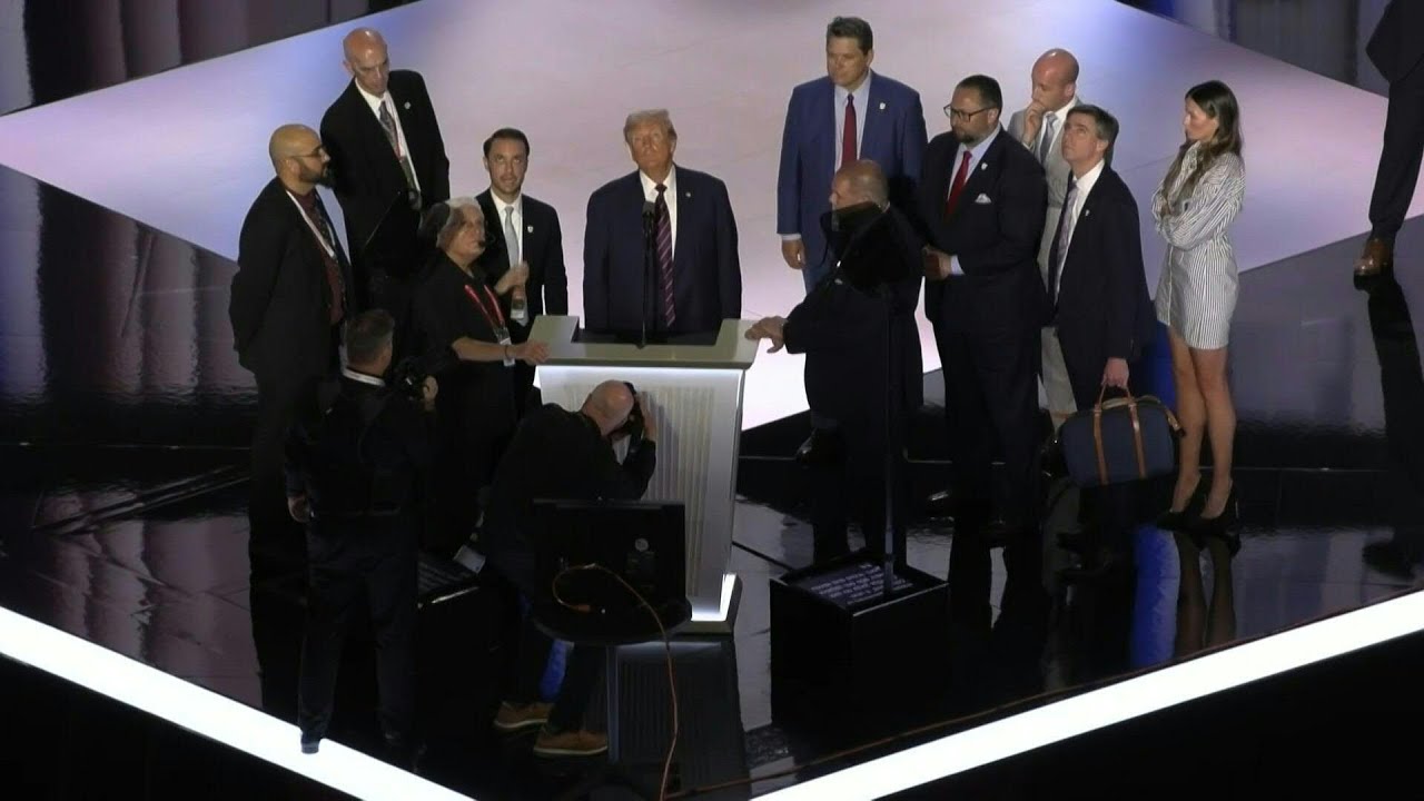 Donald Trump at RNC venue ahead of his VP pick's speech | AFP - YouTube
