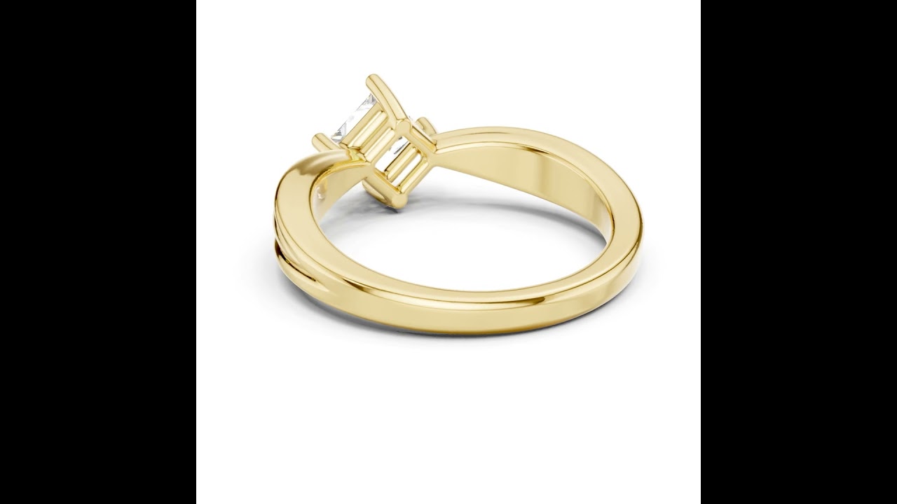 Kite-Set Princess Cut Solitaire Diamond Ring