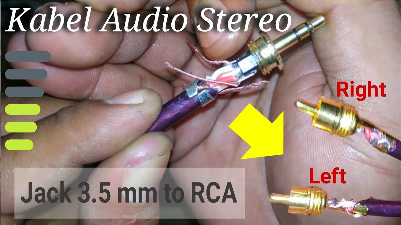 Membuat kabel audio stereo - jack 3.5 mm to RCA - YouTube