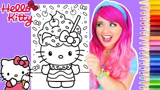 Coloring Hello Kitty Ice Cream Coloring Page | Prismacolor Colored Pencils