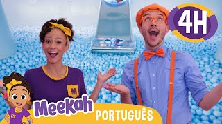 Color Factory em Nova Iorque | Olá Meekah! | 4 HORAS DE BLIPPI | Videos Educativos para Crianças