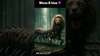 Worm X Lion 😈 #horror #Aipainting #aianimation #ResidentEvil #forestanimals #shorts #shortsvideo