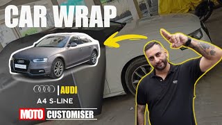 Audi A4 car wrap|💥 Trailer💥 | @motocustomiser8958 #vinyl  #vinylwraps #carwraps #wrap #audi #a4 #3m