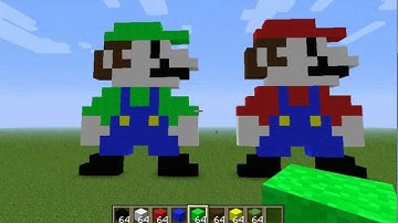 Minecraft Pixel Art tutorial: Mario & Luigi