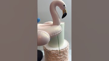 Flamingo float pool theme birthday cake #flamingo #float #pool #shorts #cake #birthdaycake