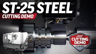 Haas ST-25 Lathe Cutting Demo:  Rough, finish, groove, thread, and broach -Haas Automation