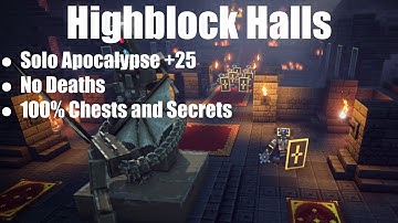 Minecraft Dungeons - Highblock Halls (Solo Apocalypse +25, No Deaths)