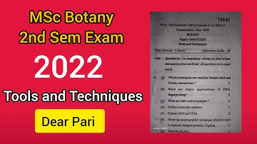 2022 MDU MSc botany sem 2 question paper| Tools and Techniques @Dear_Pari