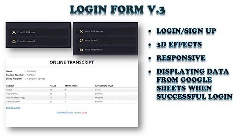 Login Form with Google Apps Script - Login Form V3 | Responsive | Displaying Data From Google Sheets