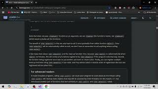 raw c++ learning, std::exit, std::atexit, std::quick_exit, and std::at_quick_exit examples/theory