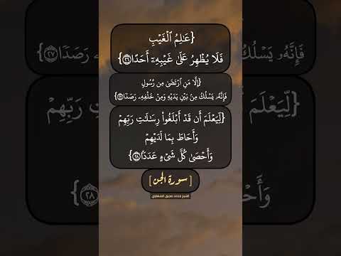 سورة الجن الآية ٢٦ الى ٢٨ بصوت الشيخ محمد صديق المنشاوي 