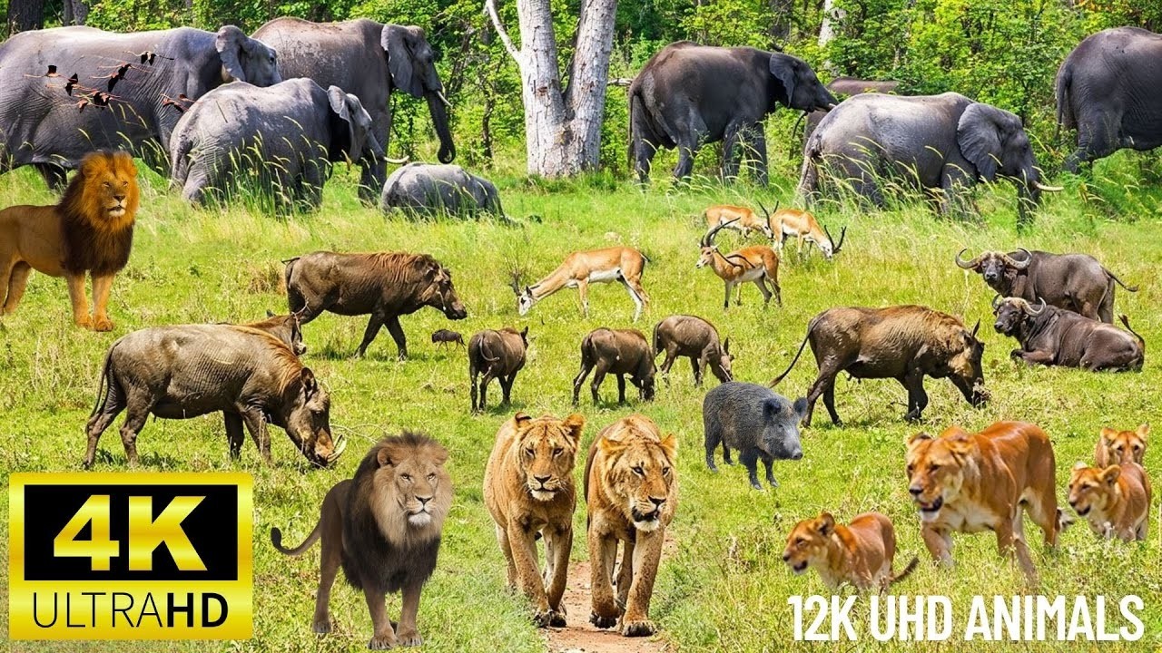 4K African Animals Samburu National Park, Kenya - Scenic Wildlife Film With African Music