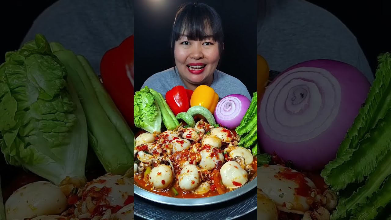 ตำเหลาหมึกกระดองจิ๋ว หมึกกรอบอร่อยมากน้ำตำแซ่บสุดๆ @ตั้งใจกิน 