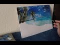 رسم البحر بالالوان الزيتية للمبتدئين - Beach oil painting for beginners