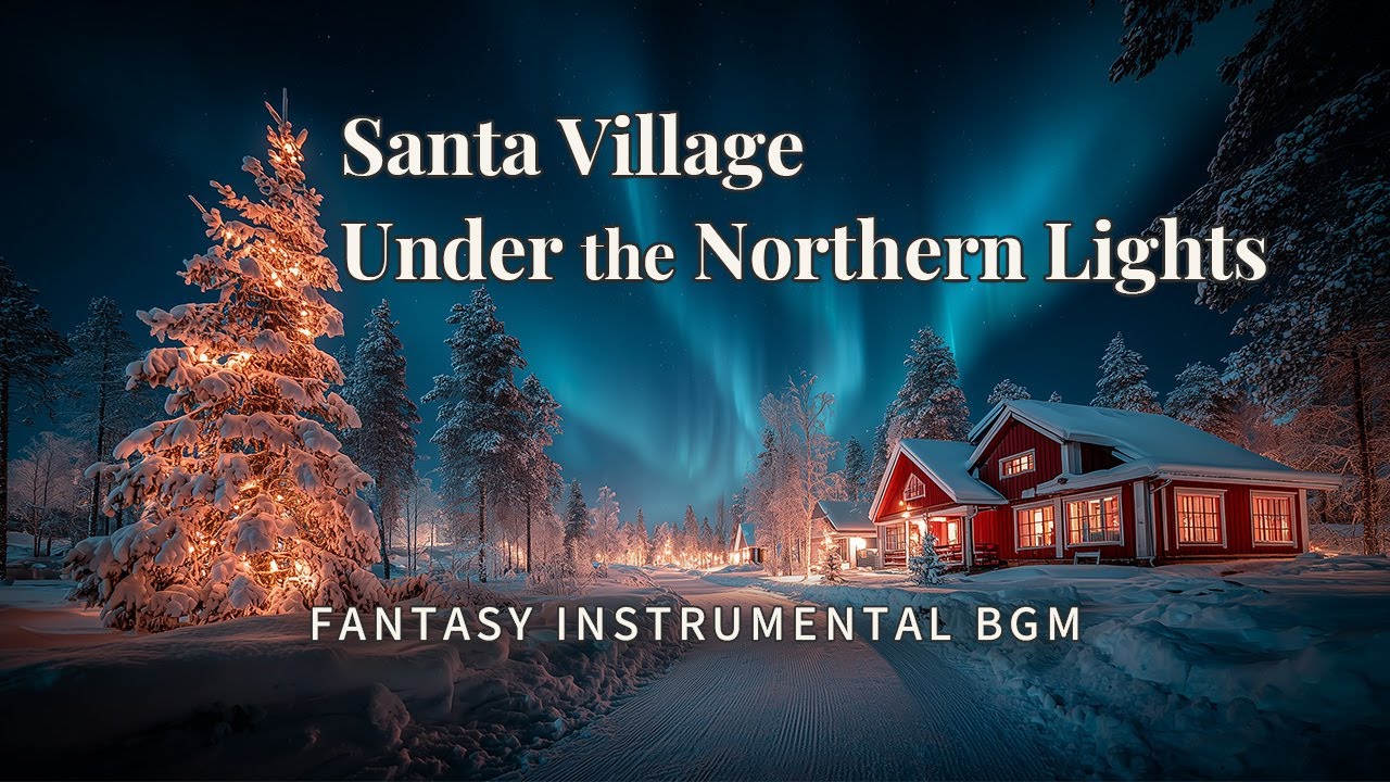 【Fantasy Instrumental BGM】Santa Village Under the Northern Lights【For work/study/sleep/1 hour】