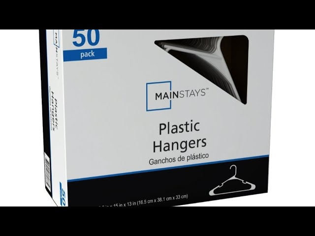 Mainstays Clothing Hangers, 50 Pack, White, Durable Plastic