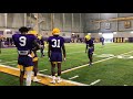 LSU defensive backs run individual drills Sunday