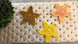 Crochet stars easy to make/ طريقة عمل نجمة خماسية بالكروشيه/لتزيين المشغولات