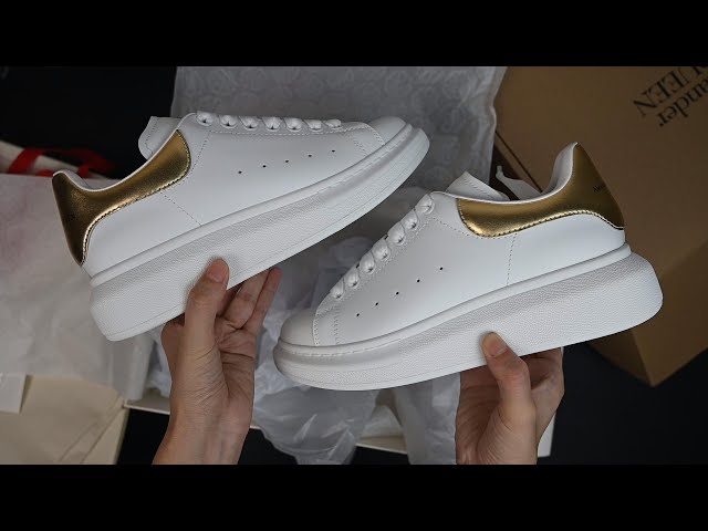 Alexander McQueen White/Gold Leather Oversized Sneakers Size 38 Alexander  McQueen | TLC