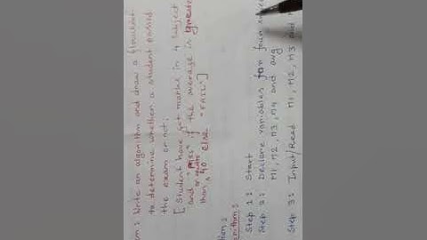 An Algorithm : To determine whether a student passed the exam or not .