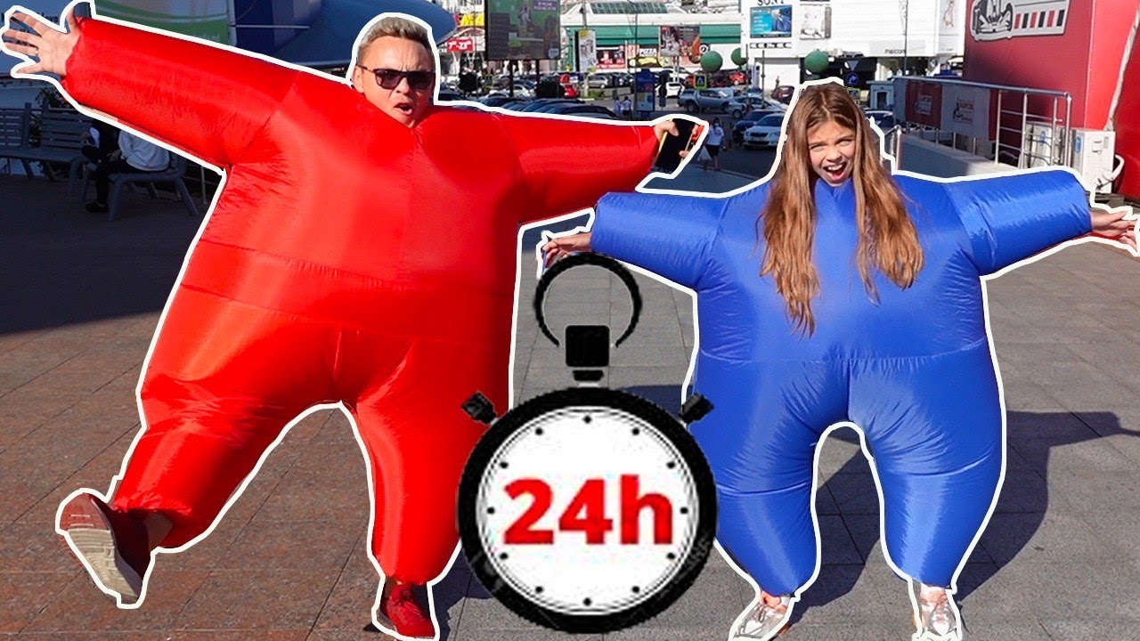 ⁣24 ORE in COSTUME GONFLABILE!! Iesim in ORAȘ!!