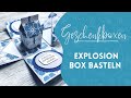 Geschenkbox Explosionbox mit dem Falz- und Schneidebrett basteln
