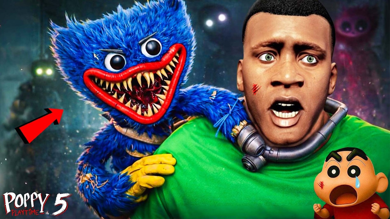 Franklin and Shinchan Trapped on a HUGGY WUGGY MONSTER😱😭 | Poppy Playtime Chapter 5 | Pravino Blox