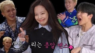 jennie dancing, treasure’s reaction, mino hyping her up 👏🏼 *yg family😭*