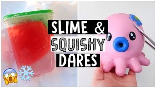 EXTREME SLIME & SQUISHY DARES?! *making a squishy smoothie*