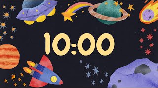 🚀 10 Minute Space Timer | Countdown with Stars & Planets 🌌