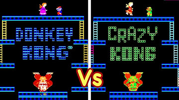 Donkey Kong(Original) Vs Crazy Kong(Official Clone)|Let
