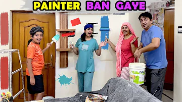 PAINTER BAN GAYE | Ghar ka painting vlog | Aayu and Pihu Show