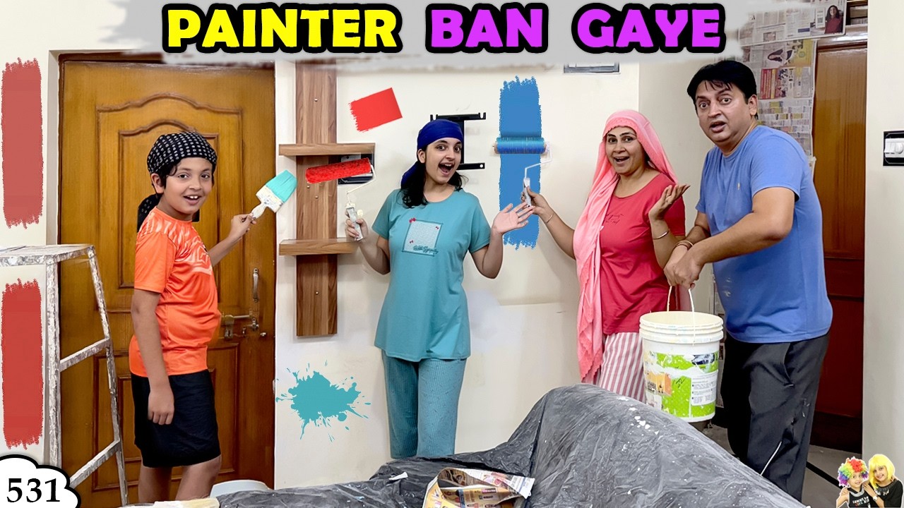PAINTER BAN GAYE | Ghar ka painting vlog | Aayu and Pihu Show