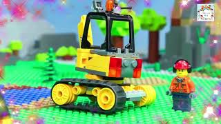 Kindergarten Kids TV - A Crane fixes a Train Bridge Lego Game