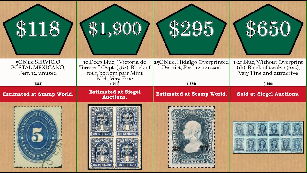 Most Valuable 50 Most Valuable Mexican Stamps YouTube