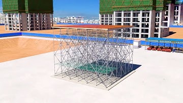 承插式盘扣脚手架搭设过程 The erection process of socket-type plate buckle scaffolding