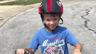 No more training wheels for Grayson!