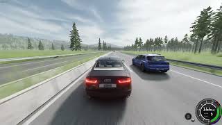 BeamNG.drive, Audi A6 C7, cruising on highway