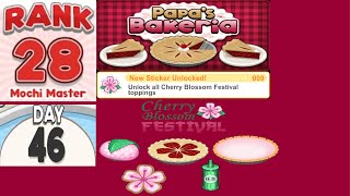 PAPA'S BAKERIA | Rank 28 - All CHERRY BLOSSOM FESTIVAL Toppings Unlocked (STICKERS 009 - 022)