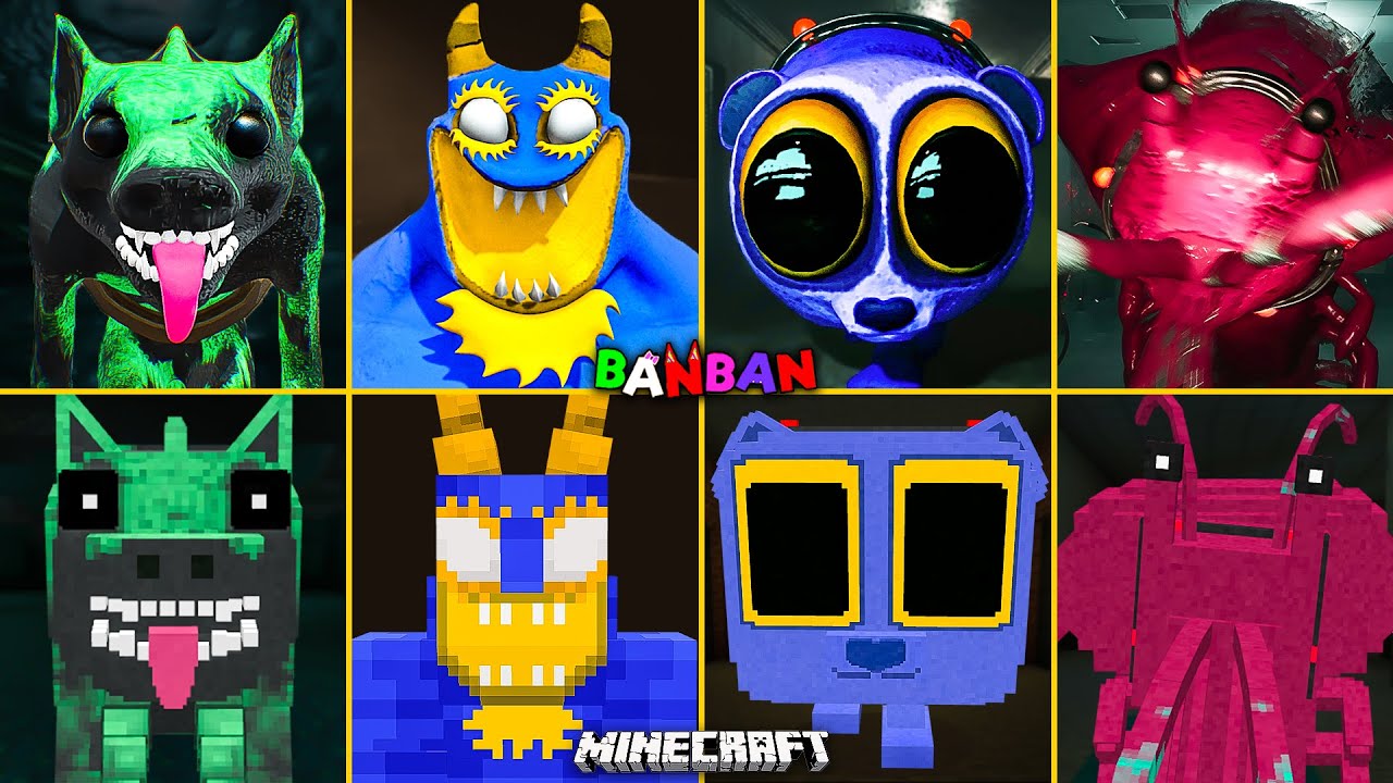 Garten of Banban 8 ALL JUMPSCARES vs MINECRAFT - YouTube