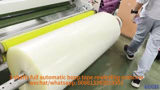 3 shafts bopp tape rewinding machine full automatic adhesive tape converting machine #taperewinder
