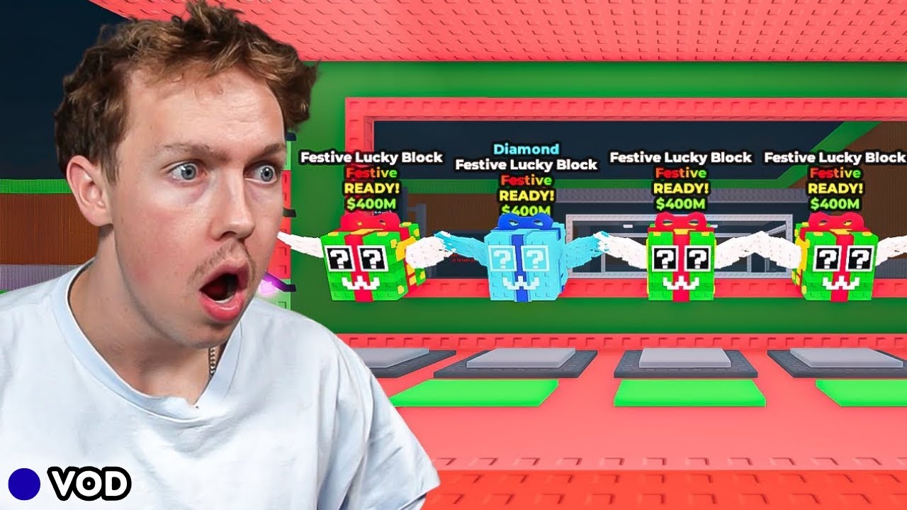 OPENING 100 CHRISTMAS LUCKY BLOCKS.. (VOD)