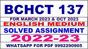 bchct 137 solved assignment 2022-23 in english | bchct 137 solved assignment 2023 | bchct 137 2023