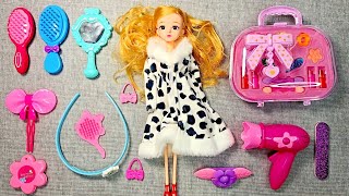 1 Minute Satisfying with Unboxing Barbie Doll Fashion Beauty Set Makeup Set ASMR