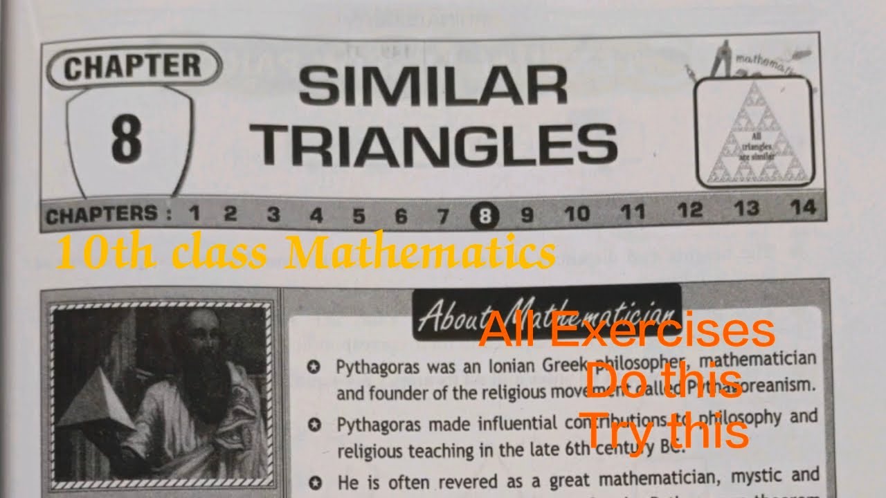 10th Class Mathematics 8th chapter (SIMILAR TRIANGLES) questions and answers all Do this Try this's