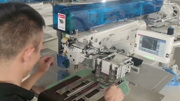 Polo placket setter machine with laser cutter ,RAMBO RM-227PLK, polo shirt, front placket